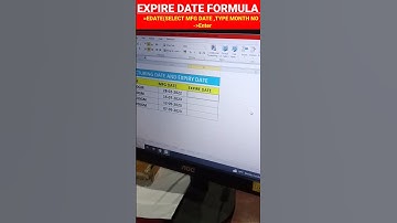 Microsoft Excel tips and tricks | Expire Date formula used #excel #microsoftexcel #shorts #computer