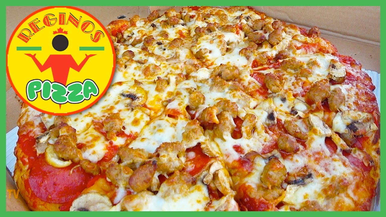 Reginos Pizza Review - Pepperoni, Shrooms & Spicy Italian Sausage