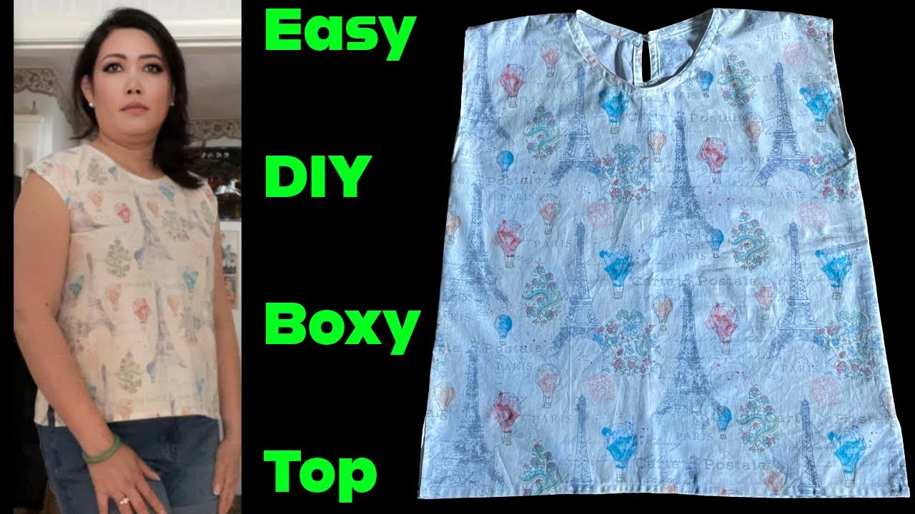 Basic Boxy Top Sewing Tutorial For Beginners/How Easy To Sew A Woman ...