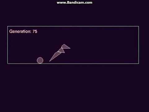 genetic algorithm  learning to jump over the ball, man
