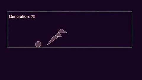 genetic algorithm  learning to jump over the ball, man