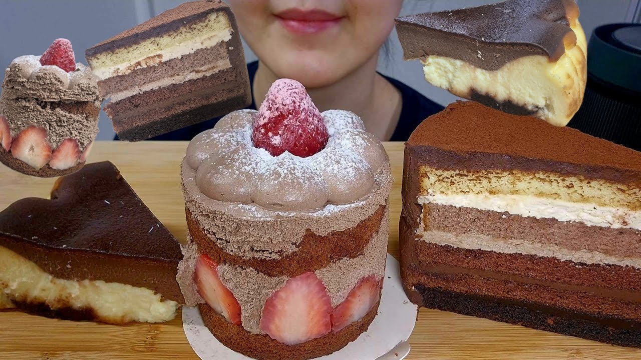 Asmr Mukbang chocolate cake 스타벅스 초코케이크 먹방