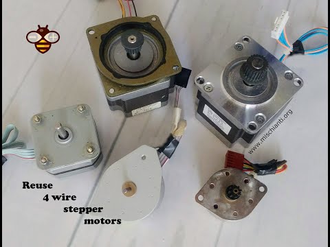 Identify 4 wires stepper motor coils to reuse It