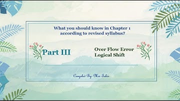 Overflow Error and Logical Shift + Activity 1.10 and 1.11