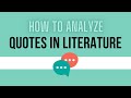 How to analyze quotes in literature
