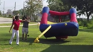 UNCUT: Small bounce house wind test