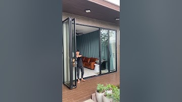 Cửa xếp trượt 5 cánh mở sang 2 bên, giúp tối ưu không gian tốt nhất | KASO Folding Door