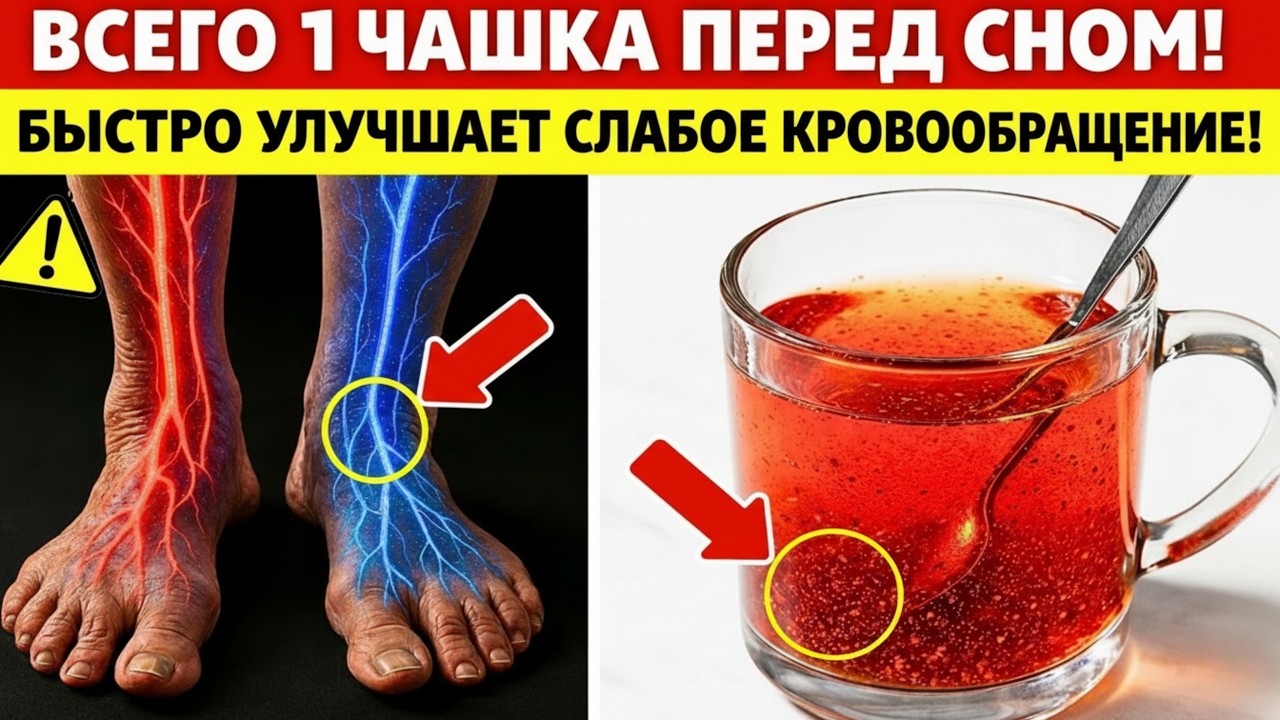 Вам за 60? Пейте ЭТО НЕМЕДЛЕННО, чтобы увеличить кровоток в ногах за 24 часа!