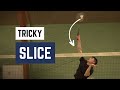 Learn the straight slice from the around the head  basic feather  badminton tutorial