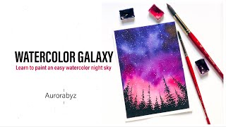 Watercolor Galaxy Painting - Step by step