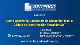 Como Generar la Constancia de Situación Fiscal o Cédula de Identificación Fiscal del SAT
