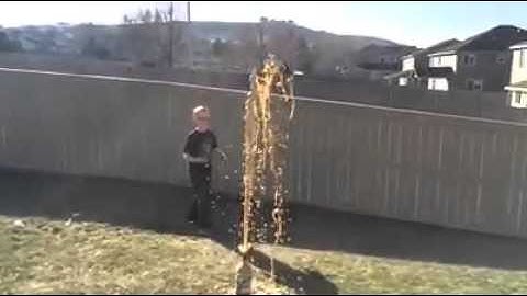 Diet cola and mentos experiment in slow motion