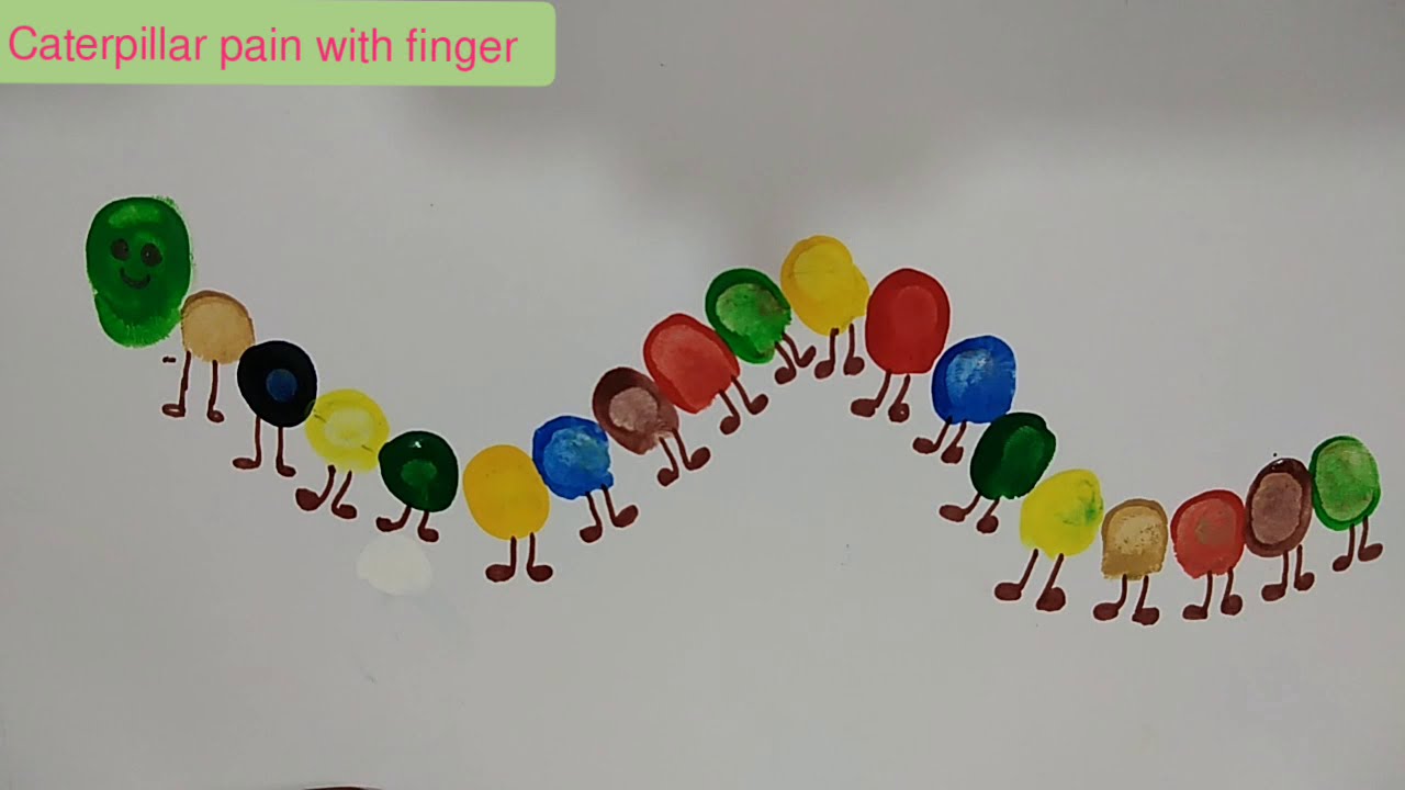Caterpillar paint with finger - YouTube