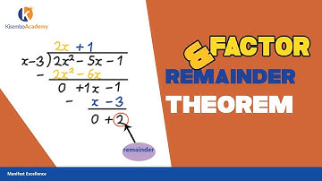 Factor theorem definition | Factor theorem questions (examples) - Kisembo Academy
