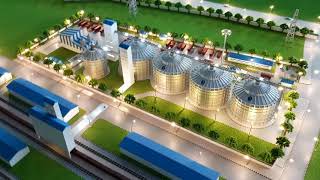 Industrial model of grain storage plant
