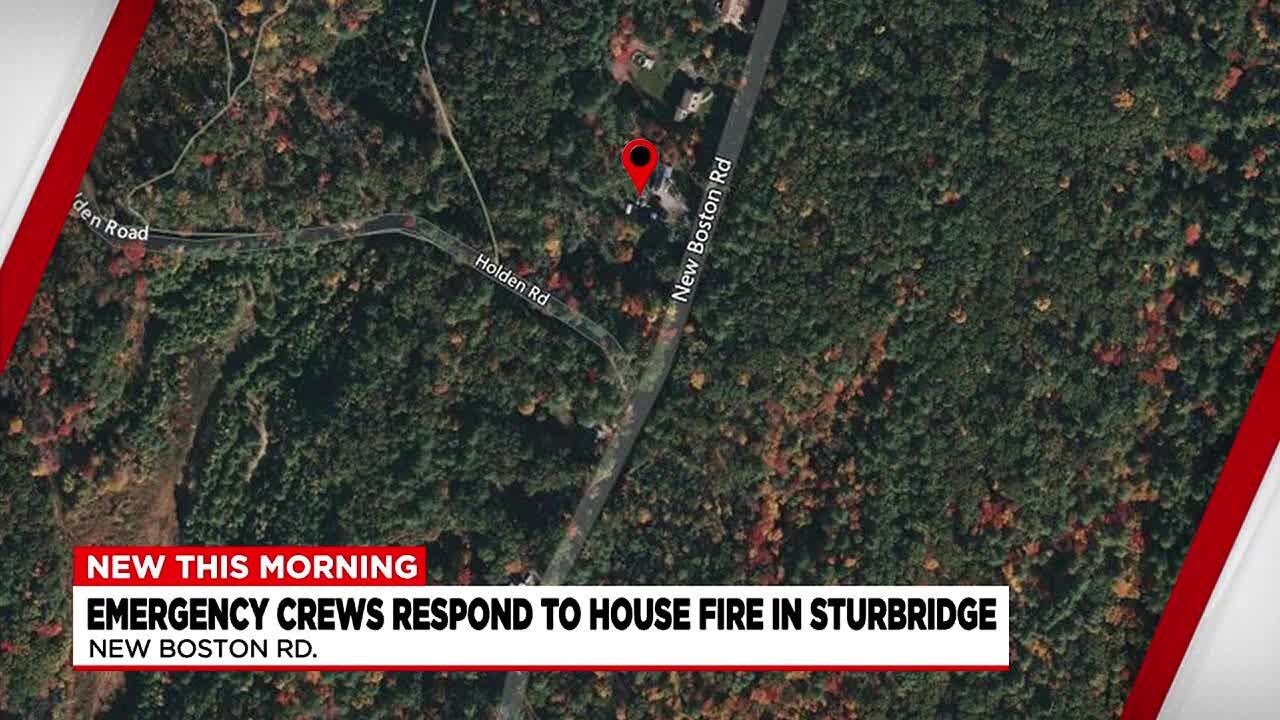 Crews battle fire at Sturbridge home
