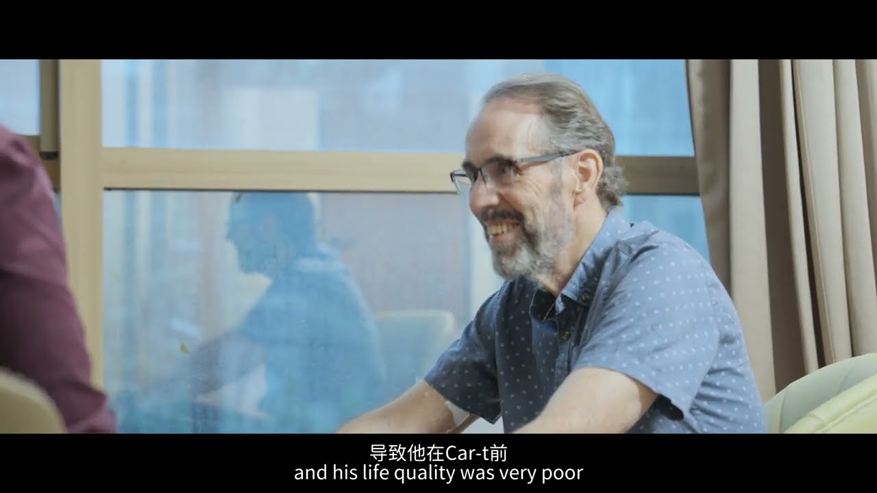 Tim, who traveled to Shanghai for CAR T-cell therapy — video still