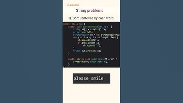 sort Sentence by each word.  #java #javawithvk #ai #fyp #code #coding #programming #learning