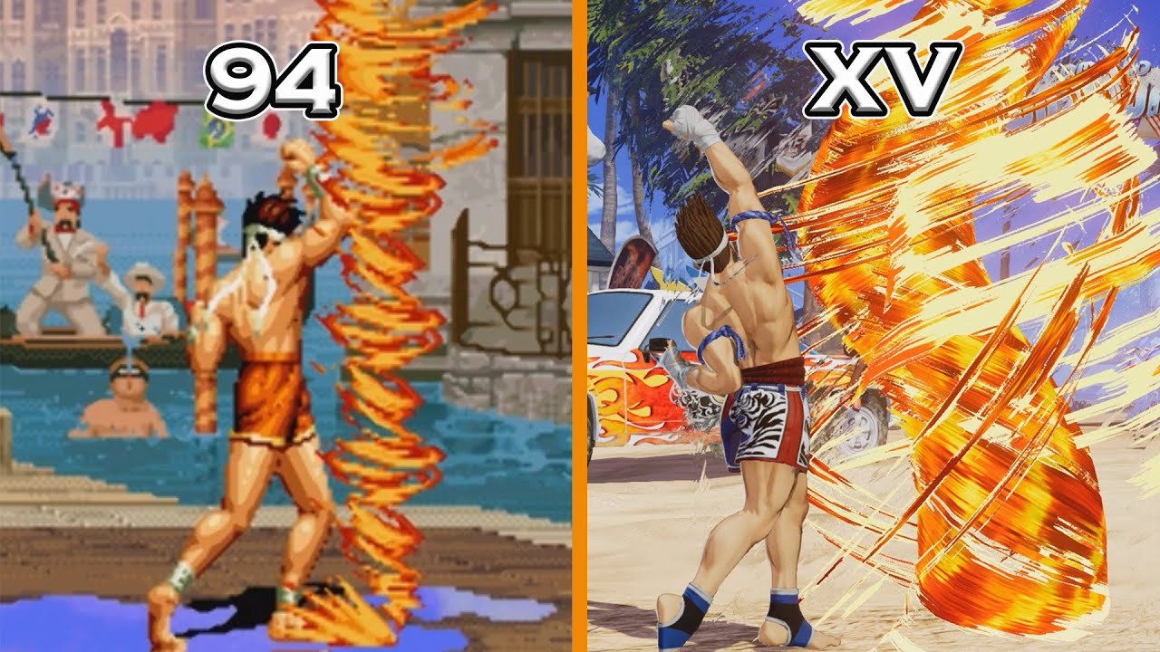 【拳皇KOF】【東丈】94-XV最全版本超必殺演變史，泰拳王東丈刮龍捲風，鉄膝蓋，地表最強泰拳王東丈，是您的最愛嗎？ - YouTube