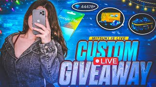 FREE FIRE LIVE GIVEAWAY CUSTOM ROOM 😍| FF LIVE REDEEM CODE GIVEAWAY WITH CUTE GIRL #GIVEAWAY #FF