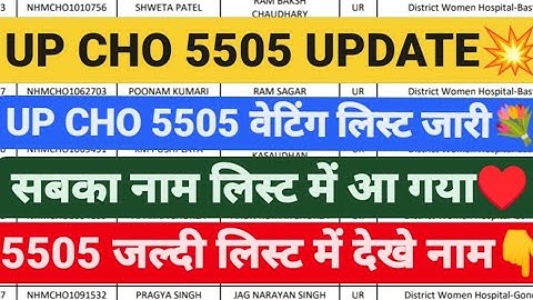 UP CHO 5505 वेटिंक लिस्ट जारी💐 UP CHO WAITING LIST,UP CHO 5505 WAITING LIST, UP CHO WAITING LIST,CHO