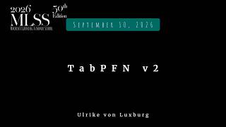 MLSS 2026 — Frank Hutter — TabPFN