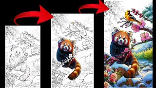 Painting Numbers | Red Panda | Painting Game | How to Paint by Number