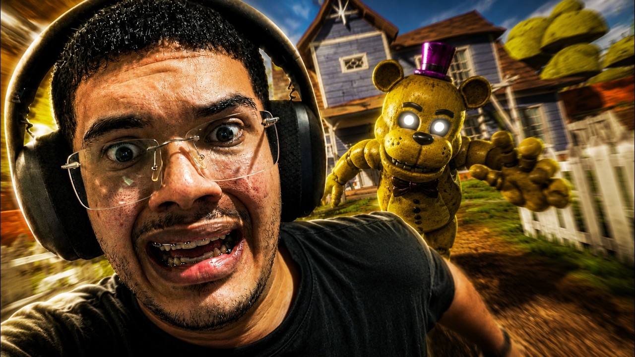 O FREDBEAR INVADIU O HELLO NEIGHBOR… E ELE VEIO ATRÁS DE MIM!