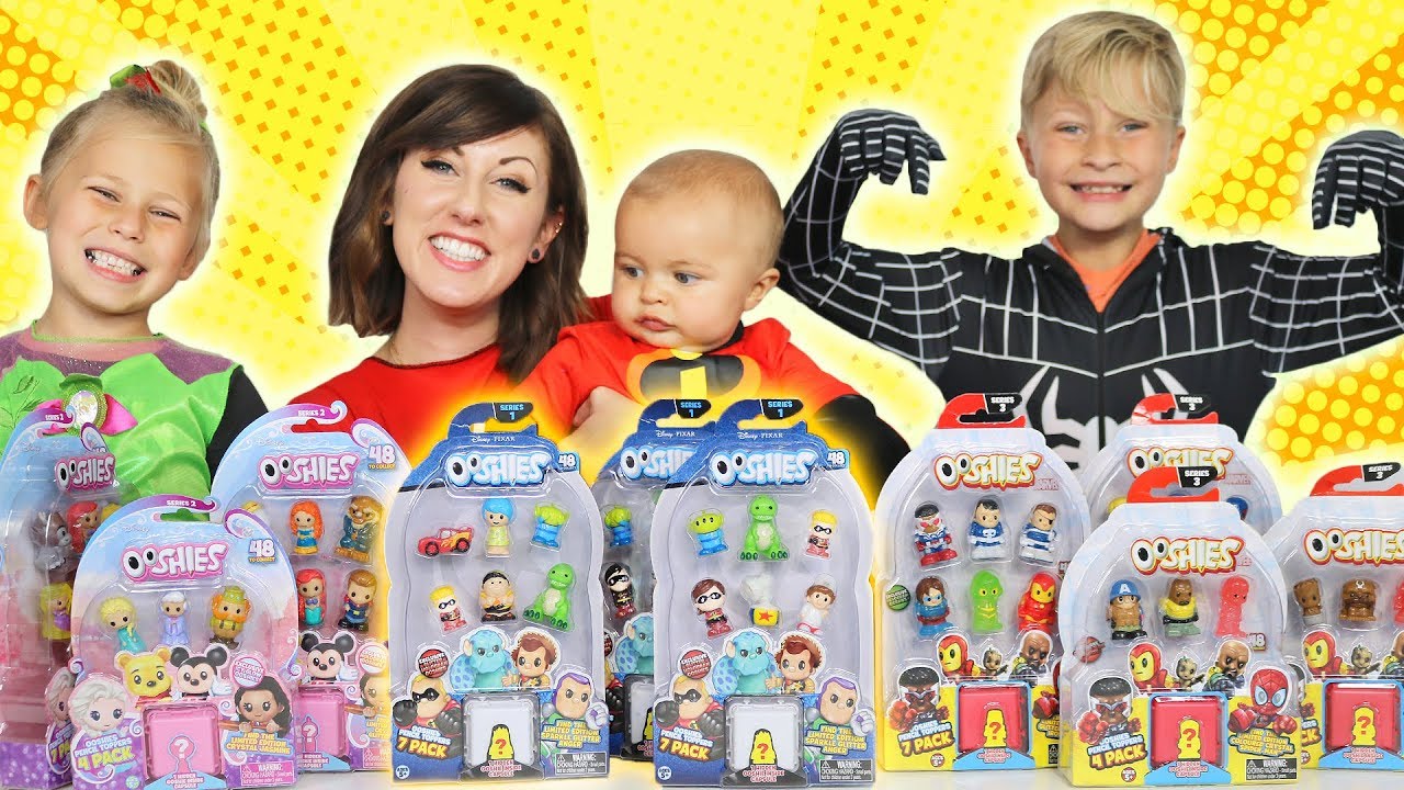 Incredibles 2 Jack Jack & Elastagirl Ooshies Unboxing with Marvel Venom and Pretend Play