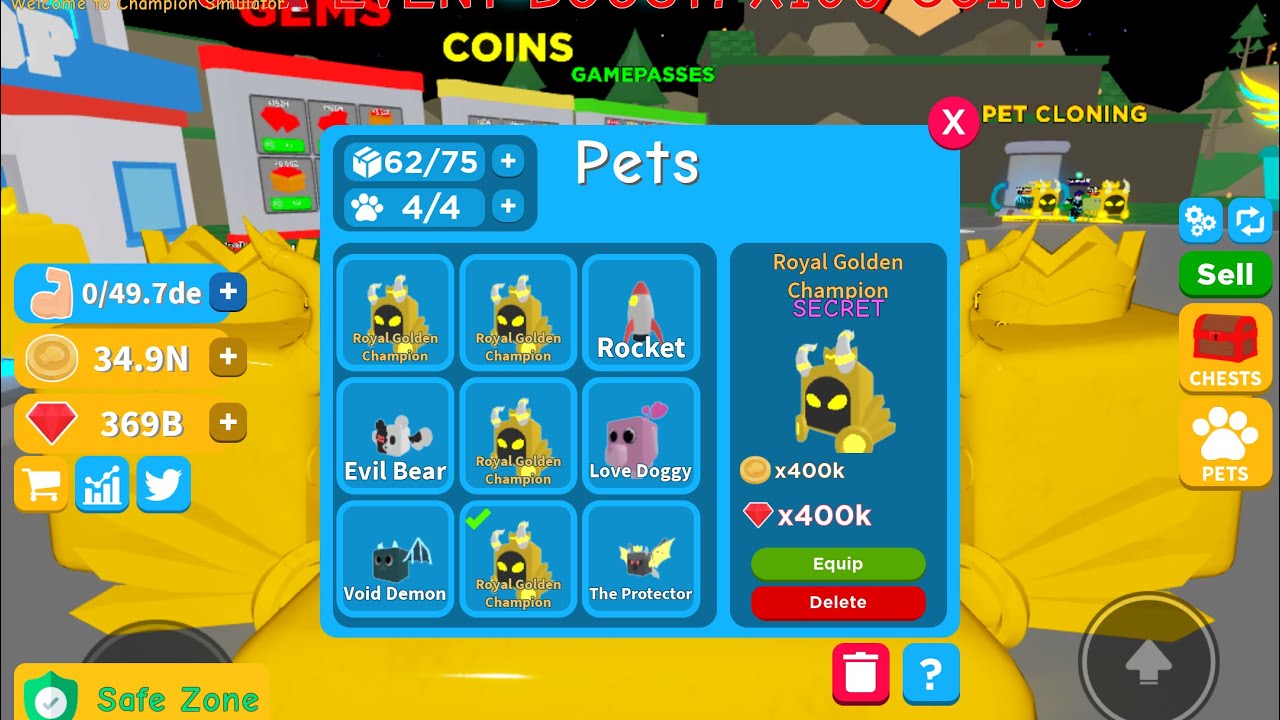 ROBLOX CHAMPION SIMULATOR ROYAL GOLDEN CHAMPION GIVEAWAYYYY!!!