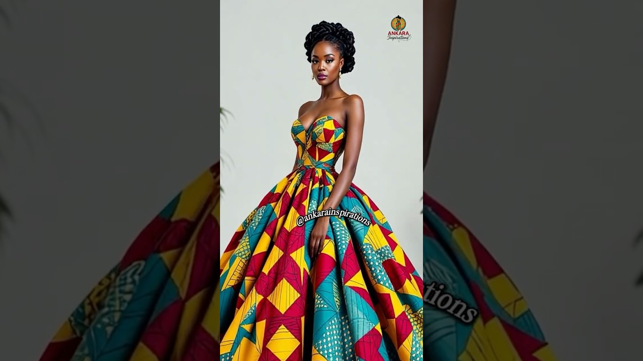 Ankara Ball Gown Elegance – Bold & Regal African Fashion