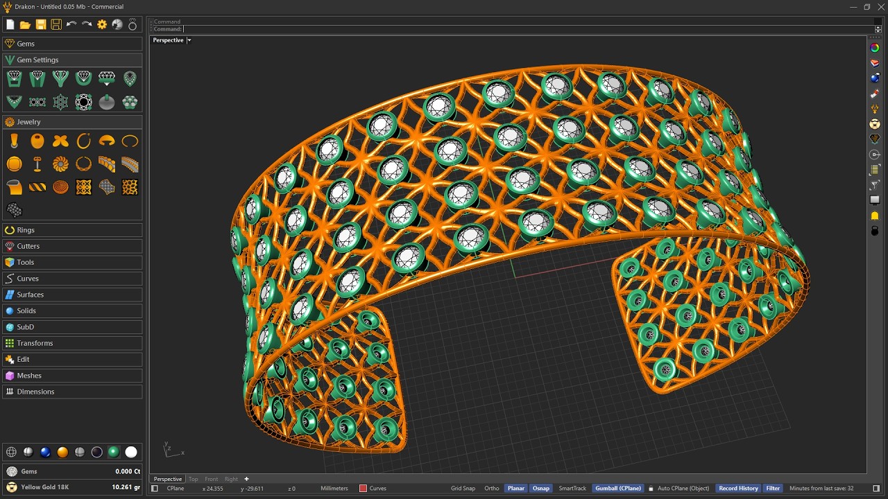 Patterned Bangle - Drakon Jewelry CAD Tutorial