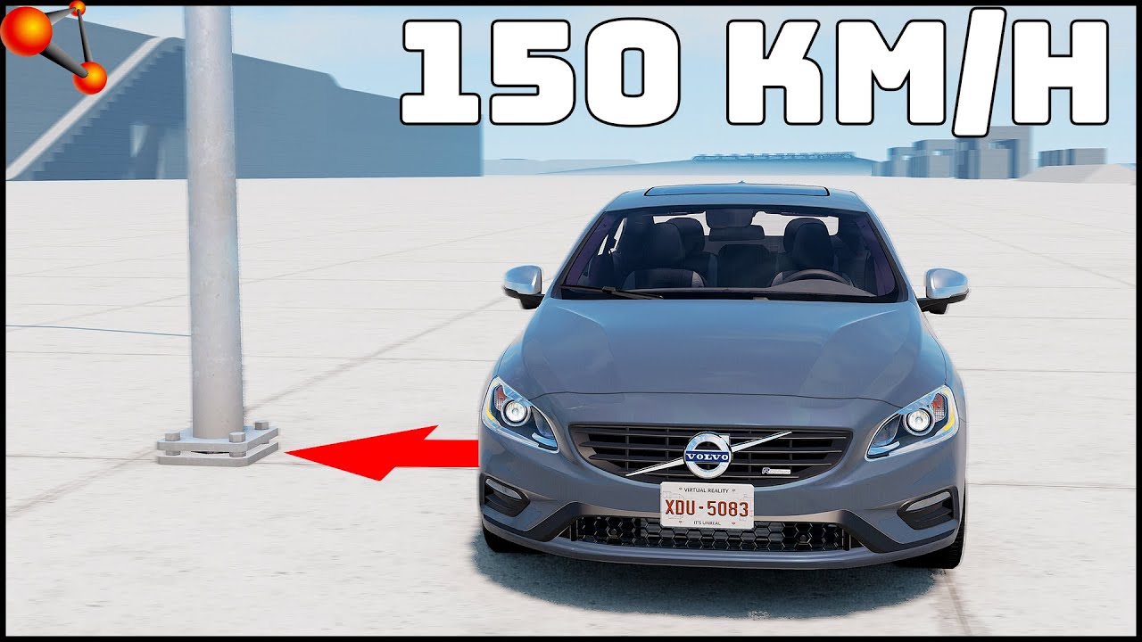 STREET LIGHT vs CARS! SIDE CRASH TEST! BeamNg Drive YouTube