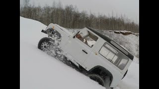 Land Rover defender 90 тест rc4wd 1.9” Goodyear wrangler duratrac в снегу/ Winter tires test