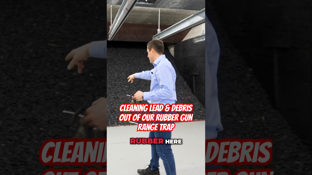 Cleaning lead debris out of our rubber gun range trap 