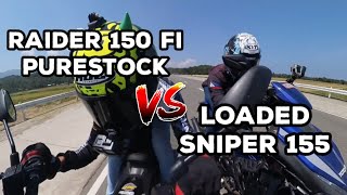 SIBAK ANG LOADED NA SNIPER 155 SA PURESTOCK NA RAIDER Fi 😈