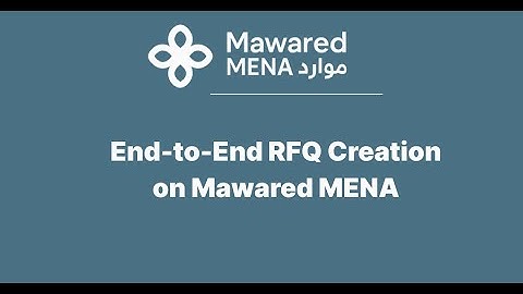 End-to-End RFQ Creation on Mawared MENA