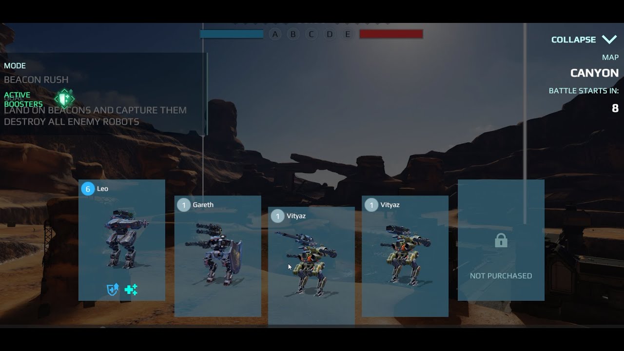 Leo, Gareth, Vityaz on CANYON MAP | War Robots