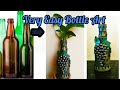 Empty glass bottle craft, Bottle Decoration, best out of waste, Bottle art, Grapes bottle art, DIY