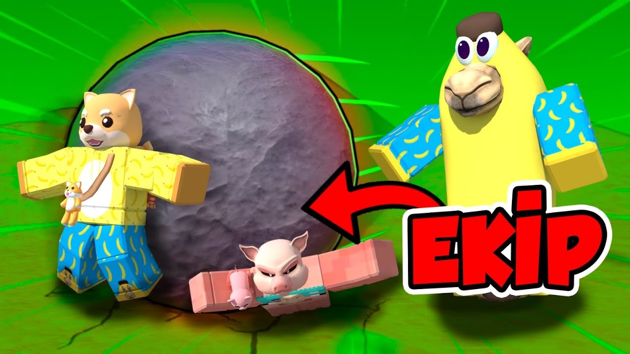 🪨 HİLEYLE DÜNYA REKORU KIRDIK! EKİPLE KAYAYI EN TEPEYE TAŞIDIK! - Roblox