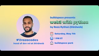 thirdweb python SDK: thirdweb x buildspace workshop.