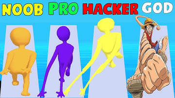 NOOB vs PRO vs HACKER vs GOD in Rubber Man 3D