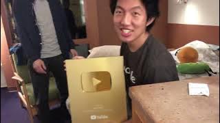 Jacknjellify Gold Play Button Unboxing!!!! (Unedited) (Recorded at midnight)