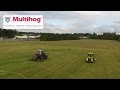 Multihog vs tractor  grass cutting demonstration  aerial footage only
