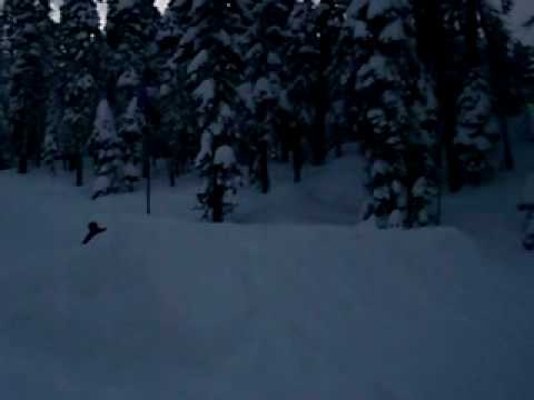 snowboarding jump at sierra