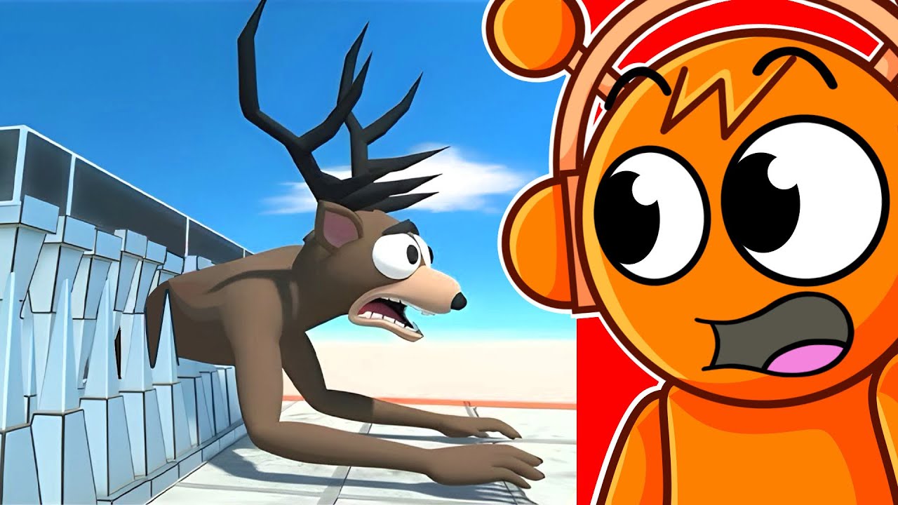 МОНСТР-ОЛЕНЬ против ПАДАЮЩИХ ШИПОВ!!!