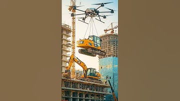 Drone Lifts a Huge Excavator and Fallen Down #shorts #excavator #drone
