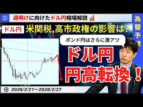 【週明けのドル円】米関税と高市政権でどうなる為替相場？ドル円円高転換！ポンド円激熱パターン【FX 為替予想】