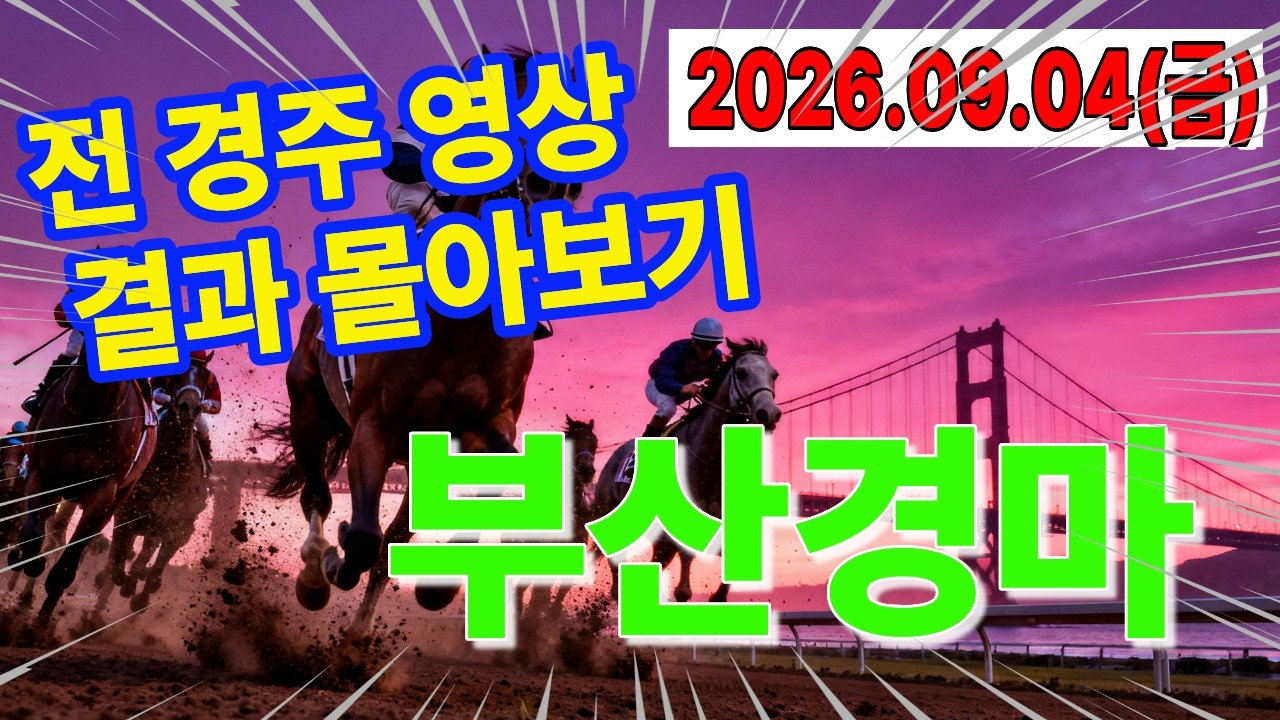 2026년 9월 4일 부산경마 경주결과 한번에 몰아보기(전 경주 모아보기) 경마예상ㅣ경마분석ㅣ경주정보