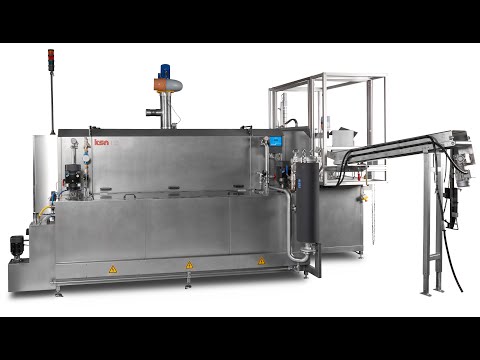 Four-zone robot-cell washer with unloading